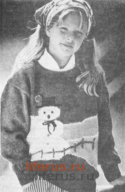 Пуловер со снеговиком
